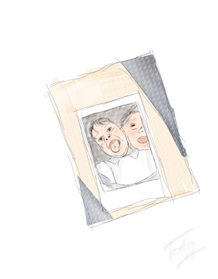 c K - His first Polaroid