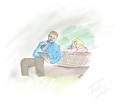 hard-at-work.png - Taḋg and Susan at Spinal Injuries Ireland