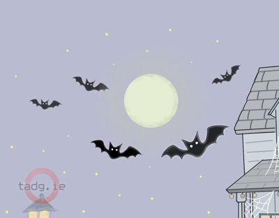 kids,halloween - Ominous bats in the sky on Oíche Shamhna