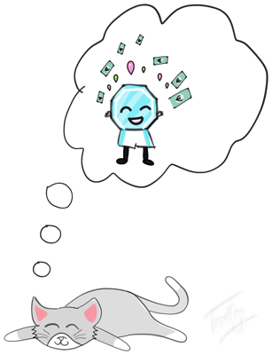 sporty-cyan-curious-cat2.png - Curious cat dreams of millions
