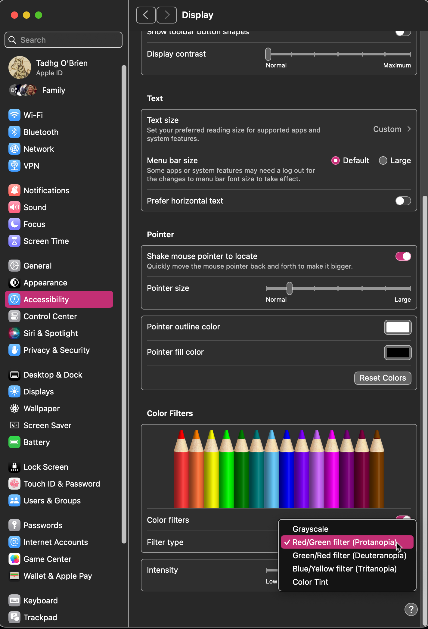Enabling colour filters
