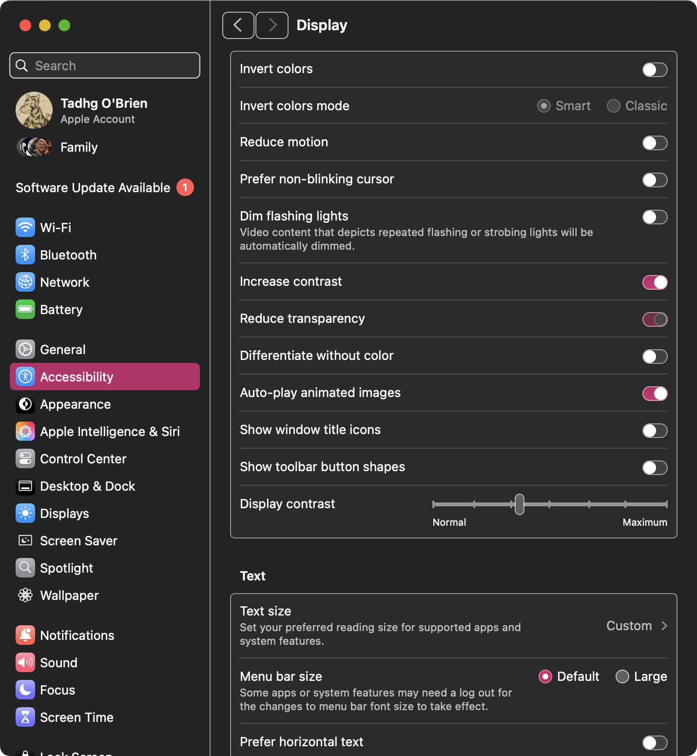 Enabling high contrast